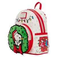 Loungefly Peanuts Snoopy & Woodstock Holiday Plush Wreath Mini Backpack - The Happy Toy Store