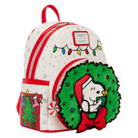 Loungefly Peanuts Snoopy & Woodstock Holiday Plush Wreath Mini Backpack - The Happy Toy Store