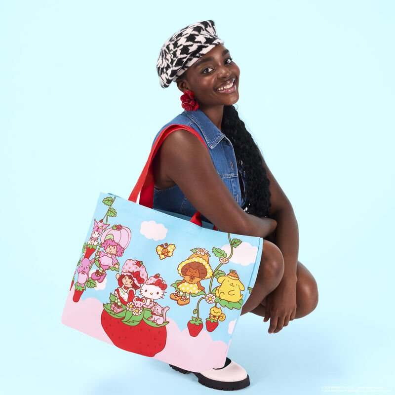 Loungefly Sanrio Hello Kitty & Friends x Strawberry Shortcake Canvas Tote Bag - The Happy Toy Store