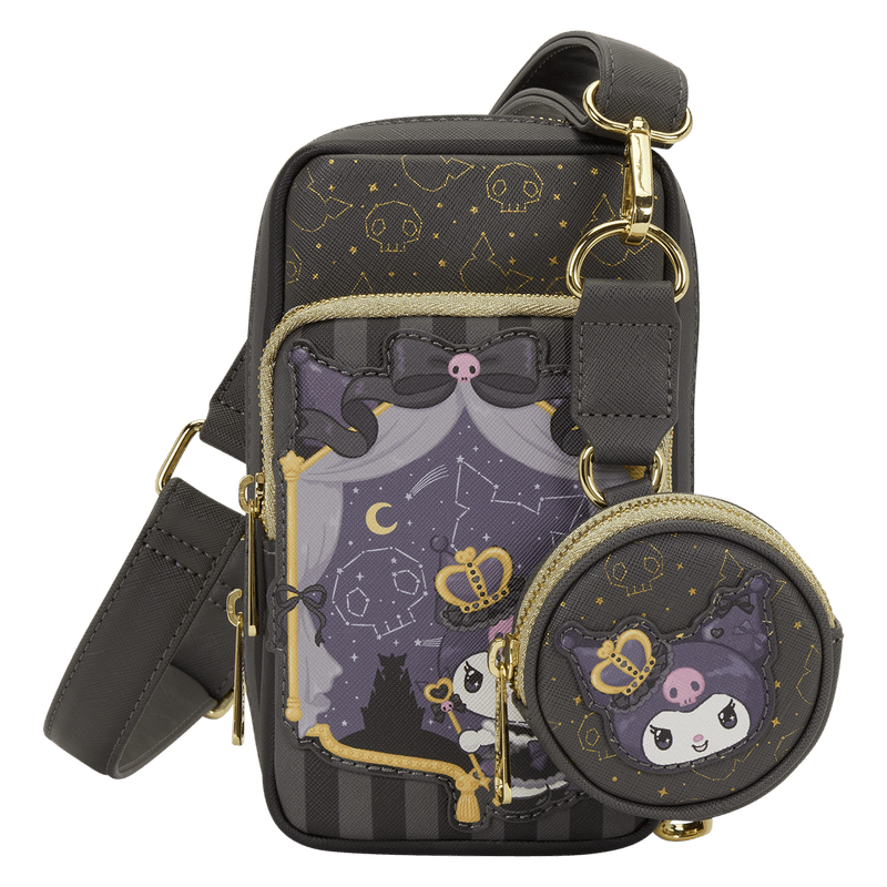 Loungefly Sanrio Kuromi 20th Anniversary Cell Phone Crossbody Bag with Coin Bag - The Happy Toy Store