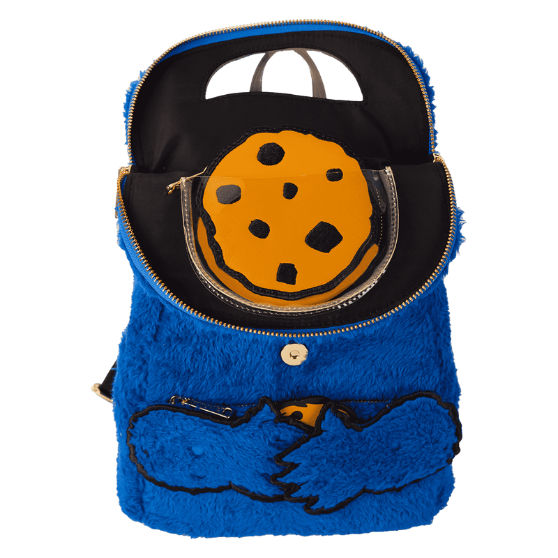 Loungefly Sesame Street Cookie Monster Plush Cosplay Mini Backpack With Coin Bag - The Happy Toy Store