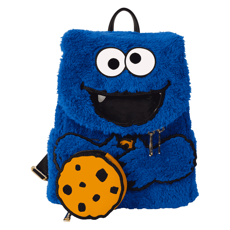 Loungefly Sesame Street Cookie Monster Plush Cosplay Mini Backpack With Coin Bag - The Happy Toy Store