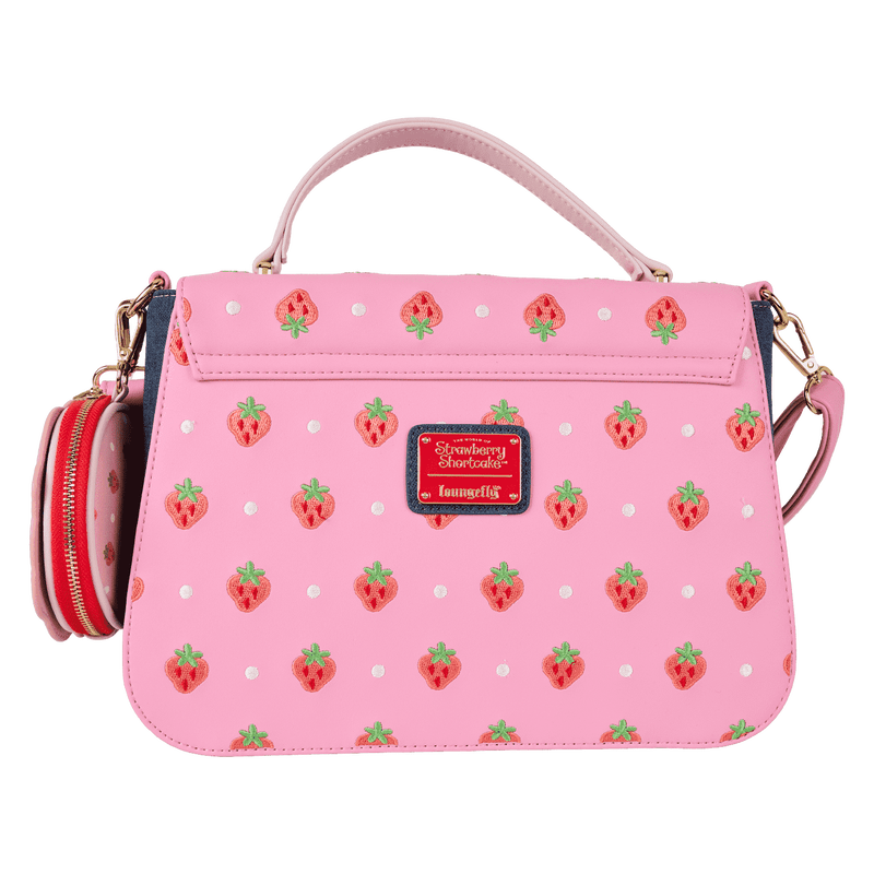 Loungefly Strawberry Shortcake Denim Gingham Crossbody Bag with Coin Bag - The Happy Toy Store