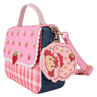 Loungefly Strawberry Shortcake Denim Gingham Crossbody Bag with Coin Bag - The Happy Toy Store