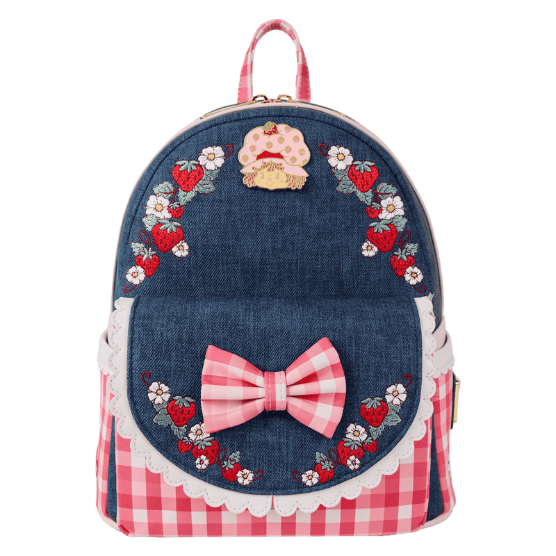 Loungefly Strawberry Shortcake Denim Gingham Mini Backpack - The Happy Toy Store