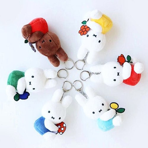 Miffy & Friends with Flower Plush Key Chain Bag Charm Assorted - The Happy Toy Store