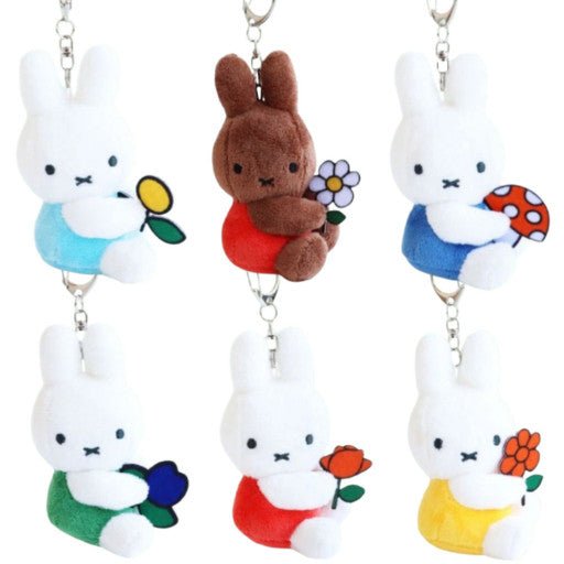 Miffy & Friends with Flower Plush Key Chain Bag Charm Assorted - The Happy Toy Store