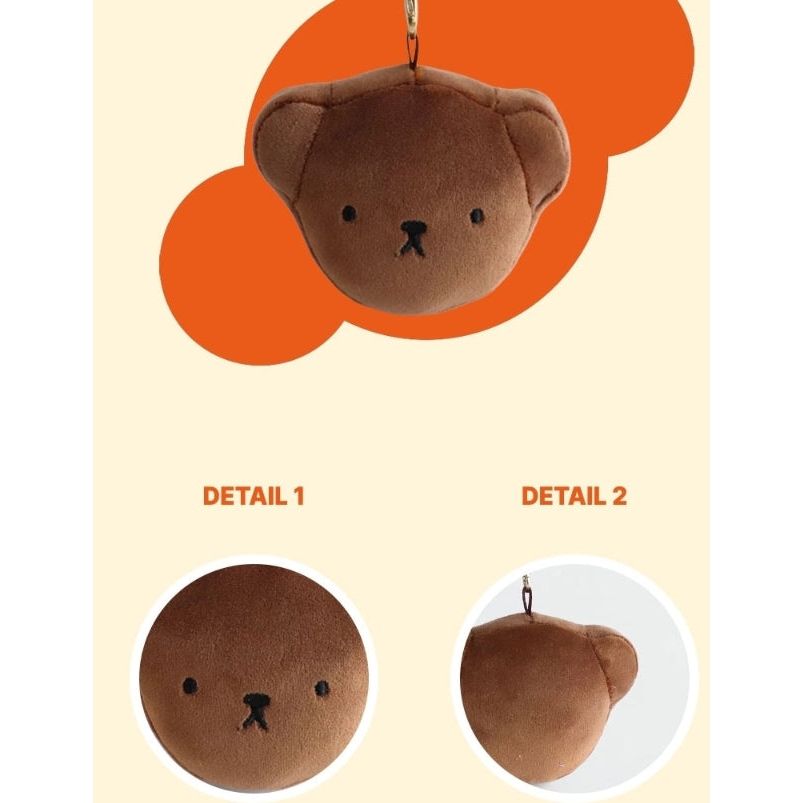 Miffy - Snuffy - Boris Face Plush Key Chain Bag Charm - The Happy Toy Store