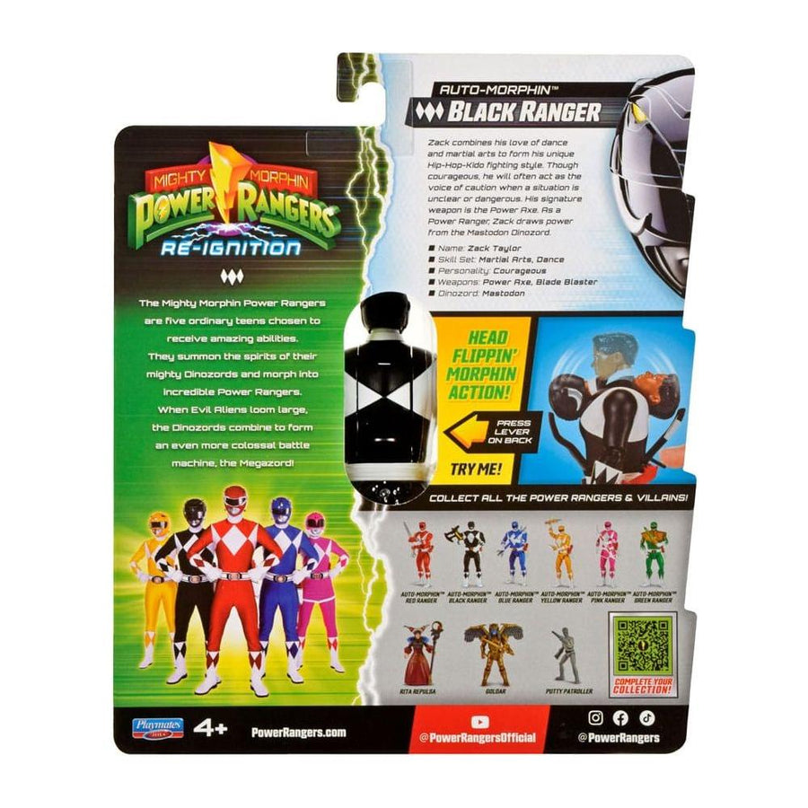 Mighty Morphin Power Rangers Action Figure Auto - Morphin Black Ranger 12 cm - The Happy Toy Store