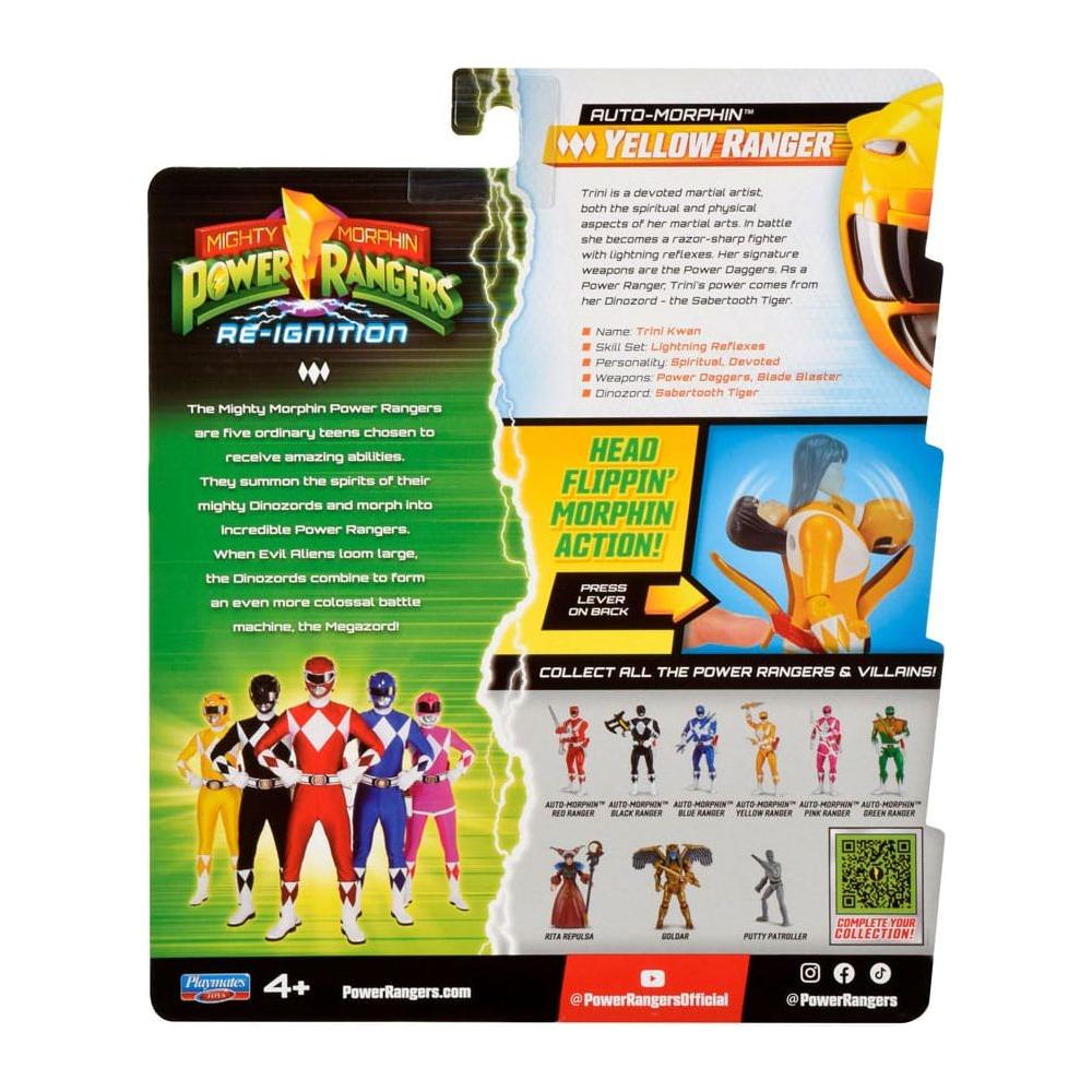 Mighty Morphin Power Rangers Action Figure Auto - Morphin Yellow Ranger 12 cm - The Happy Toy Store