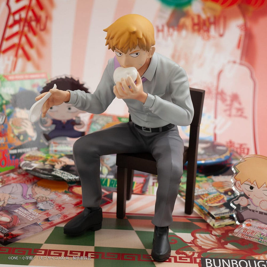 Mob Psycho 100 III x Bunbougu Cafe 2022 PVC Statue Arataka Reigen 14 cm - The Happy Toy Store