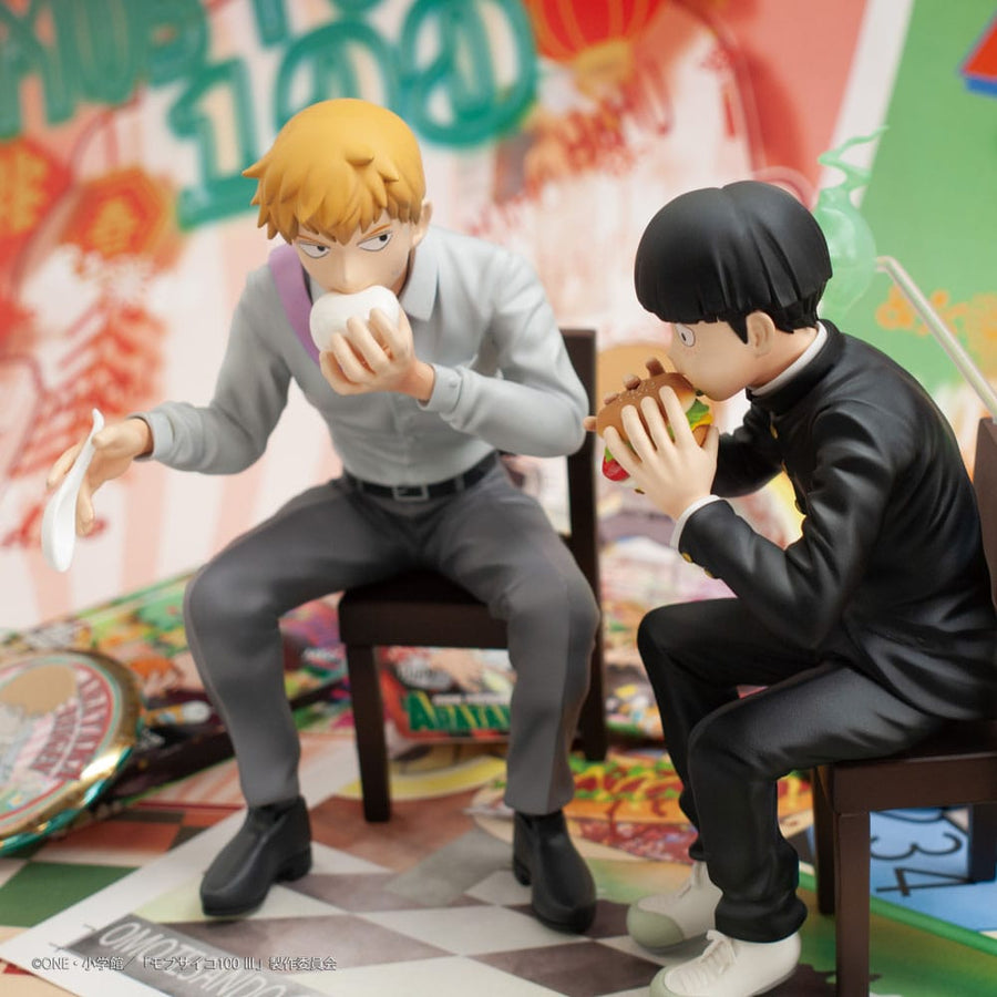 Mob Psycho 100 III x Bunbougu Cafe 2022 PVC Statue Arataka Reigen 14 cm - The Happy Toy Store