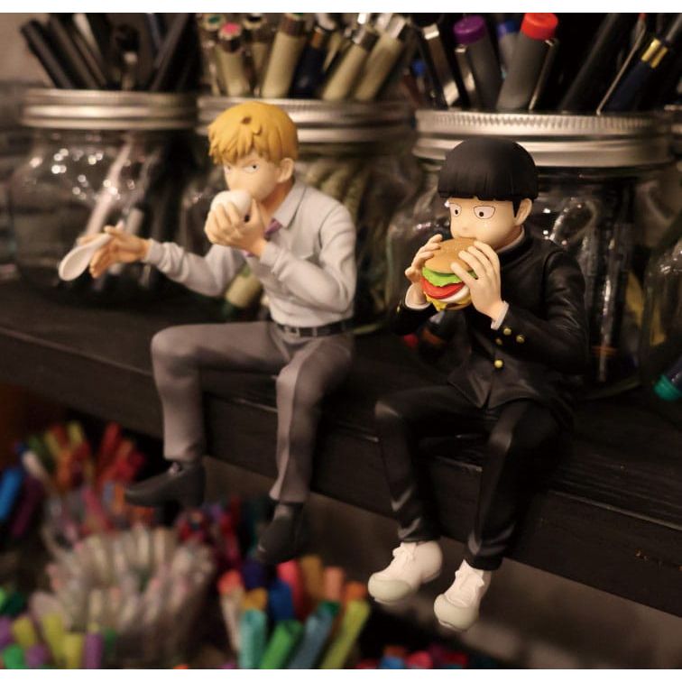 Mob Psycho 100 III x Bunbougu Cafe 2022 PVC Statue Shigeo Kageyama & Ekubo 13 cm - The Happy Toy Store