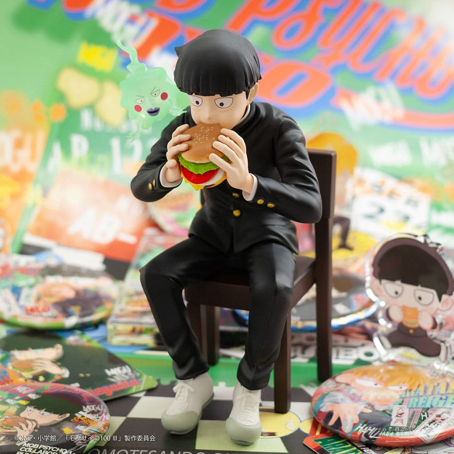Mob Psycho 100 III x Bunbougu Cafe 2022 PVC Statue Shigeo Kageyama & Ekubo 13 cm - The Happy Toy Store