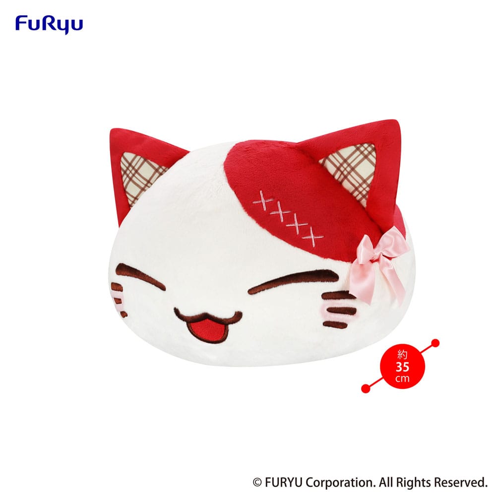 Nemuneko Cat Sweet Big Plush Figure Red 35 cm - The Happy Toy Store