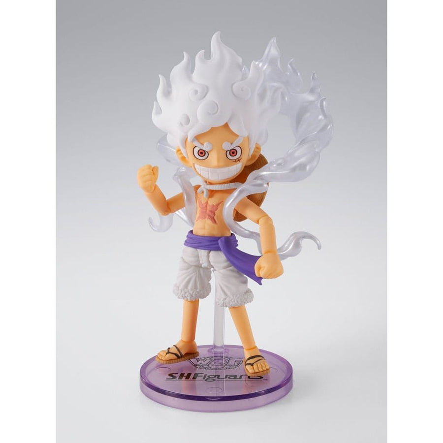 One Piece World Collactable Figures x S.H. Figuarts Action Figure Monkey D. Luffy Gear 5 8 cm - The Happy Toy Store