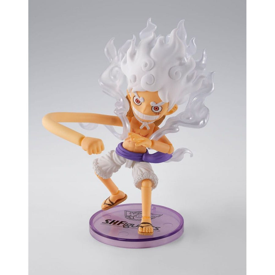 One Piece World Collactable Figures x S.H. Figuarts Action Figure Monkey D. Luffy Gear 5 8 cm - The Happy Toy Store
