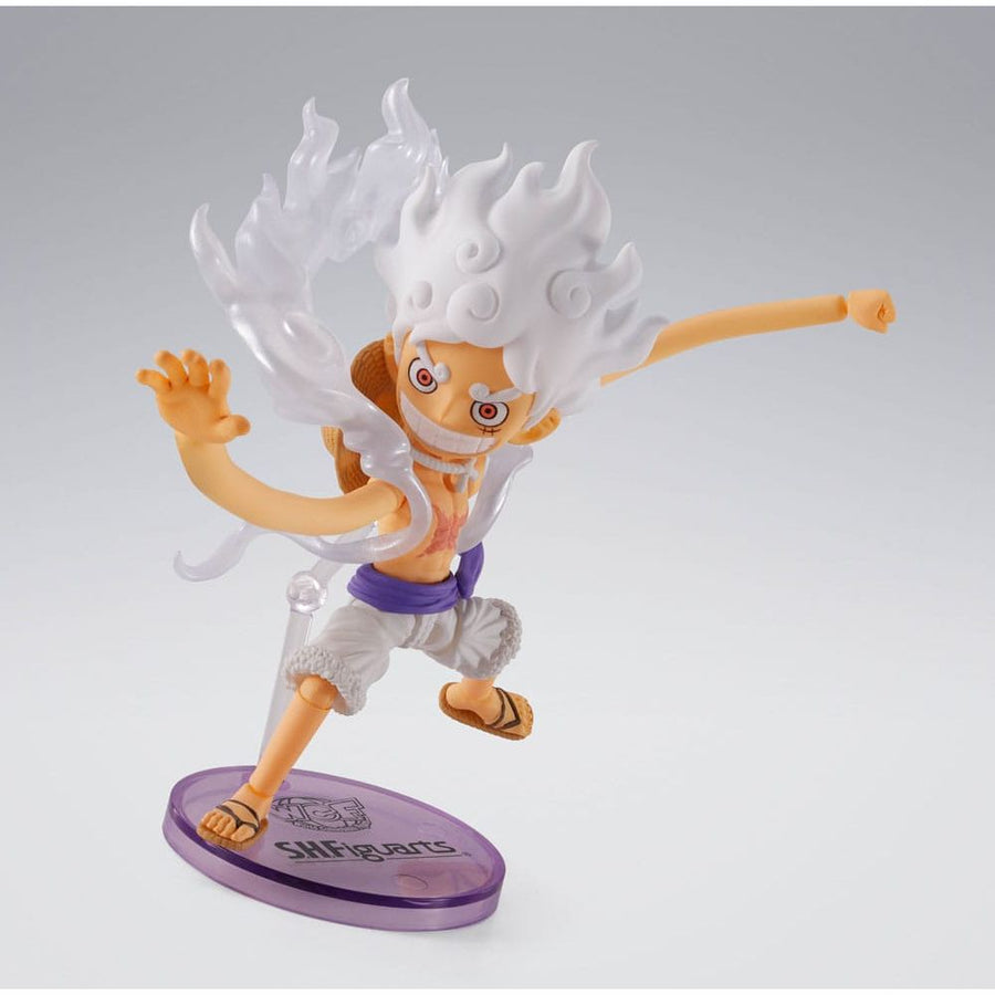 One Piece World Collactable Figures x S.H. Figuarts Action Figure Monkey D. Luffy Gear 5 8 cm - The Happy Toy Store