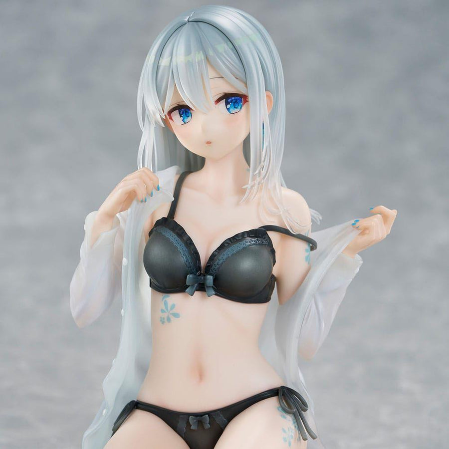 Original Character PVC Statue 1/7 Silver - Haired Girl Sky Blue Morning Special Outfit Ver. by Fuumi Illustration 16 cm - The Happy Toy Store