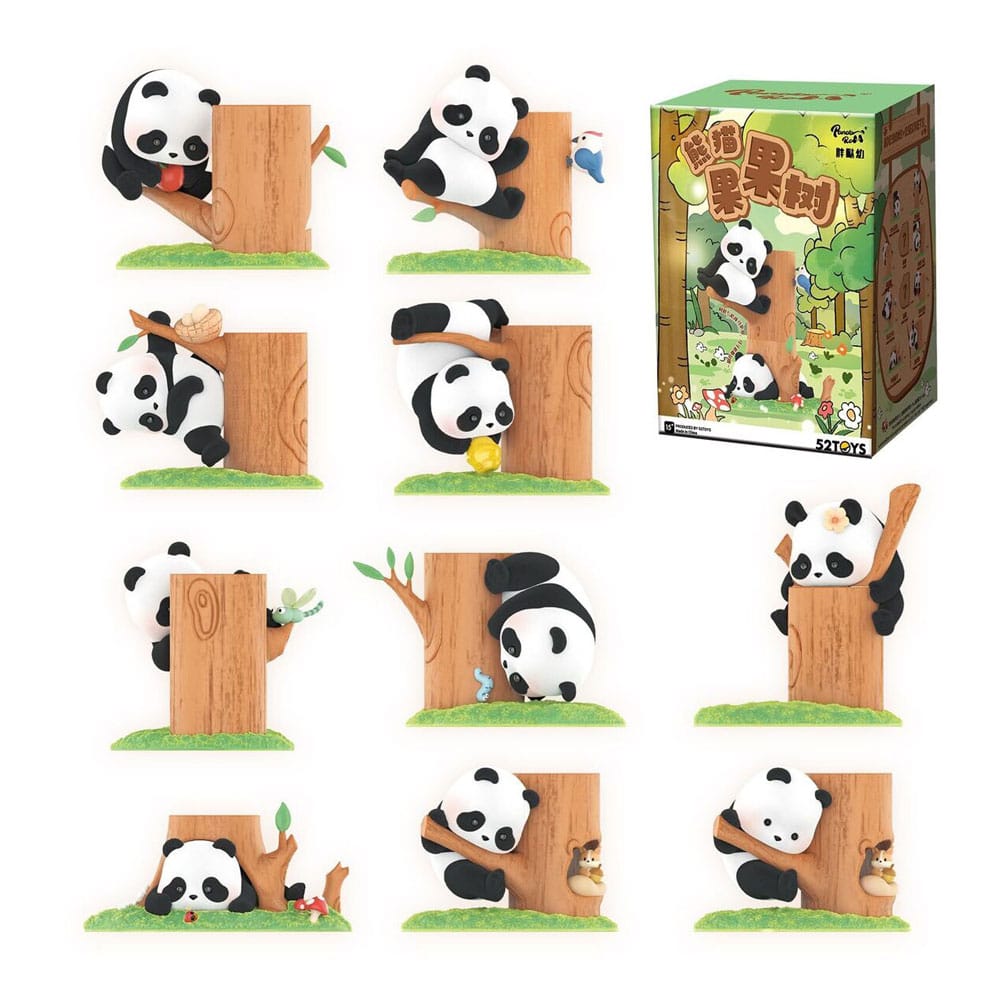 Panda Roll Blind Box Figures Assortment Fruit Tree Climbing Full Box Set 8 Pack - The Happy Toy Store
