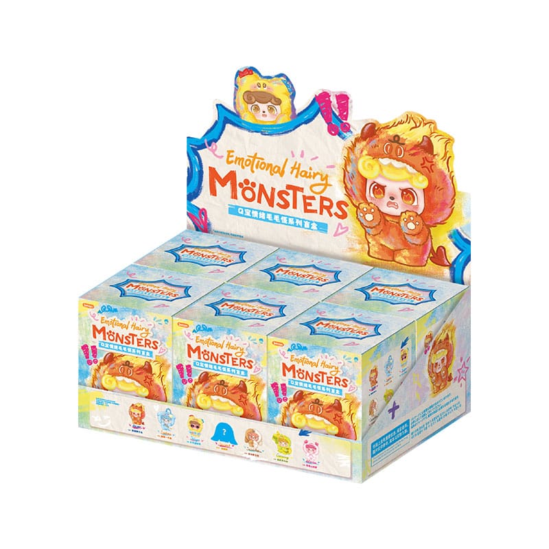 QKid: Emotional Hairy Monsters Series Blind Box figure Full Box Set 6 Pack - The Happy Toy Store