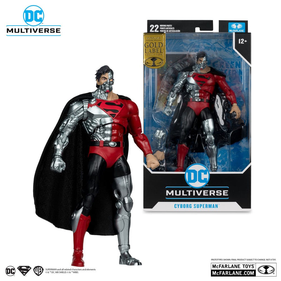 Revenge of the Green Lanterns DC Multiverse Action Figure Cyborg Superman (Gold Label) 18 cm - The Happy Toy Store