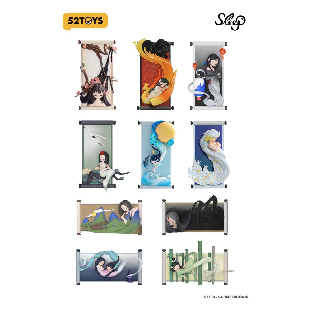 Sleep Blind Box Figures Assortment Chinese Scrolls Full Box Set 8 Pack - The Happy Toy Store