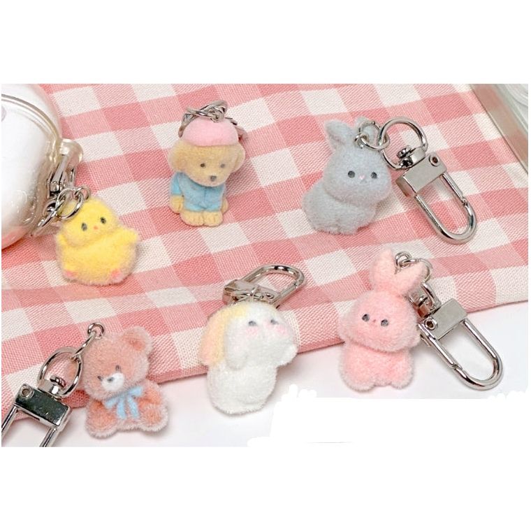Softie Fluffy Animal Mini Keyring Bag Zipper Charm - The Happy Toy Store