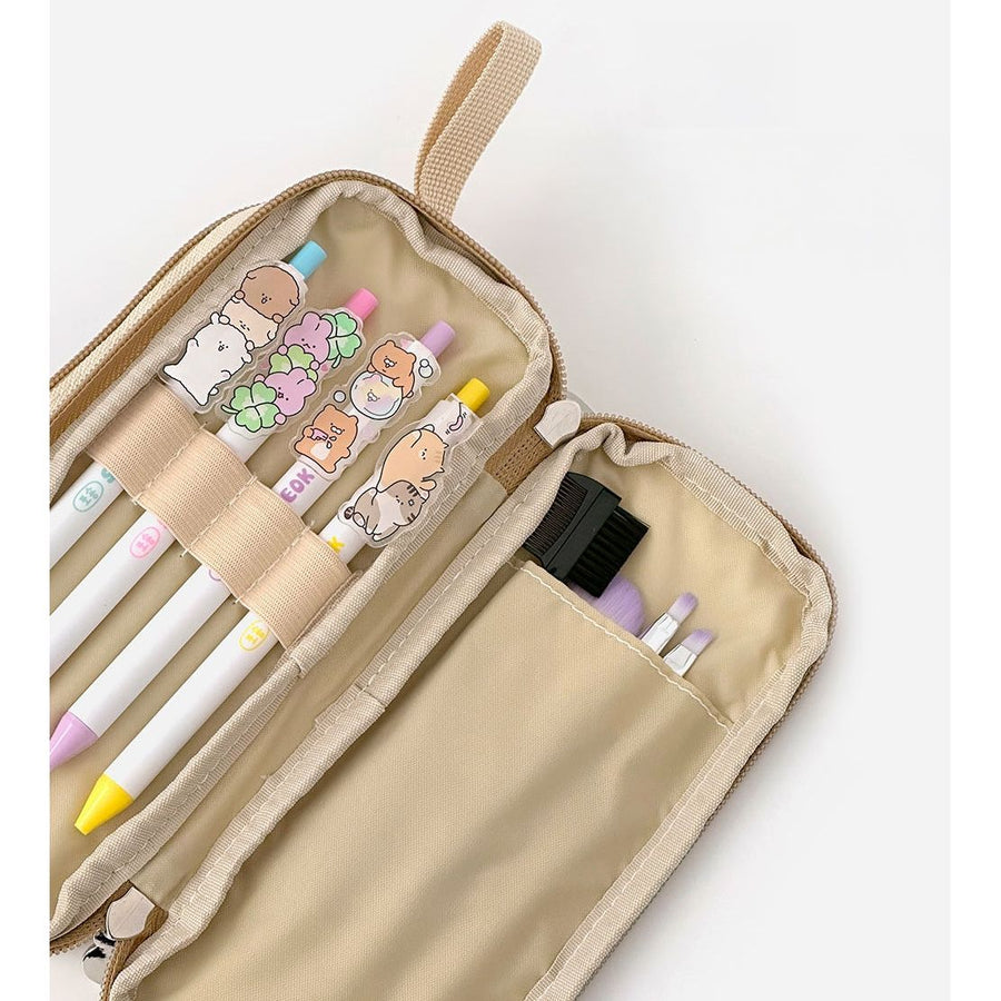Soon Deok Embroidered Double - Zipper Pencil Case - The Happy Toy Store