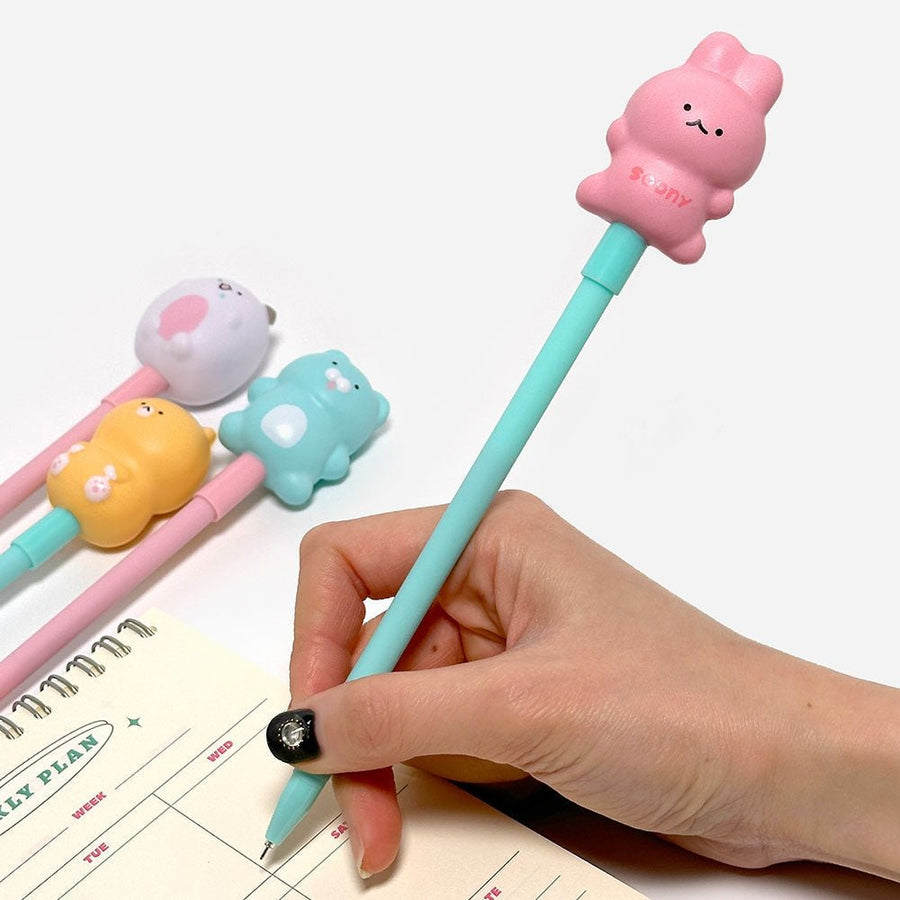 Soonddeok Squeeze Gel Pen – 4 Character Series - The Happy Toy Store