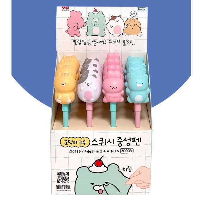 Soonddeok Squeeze Gel Pen – 4 Character Series - The Happy Toy Store