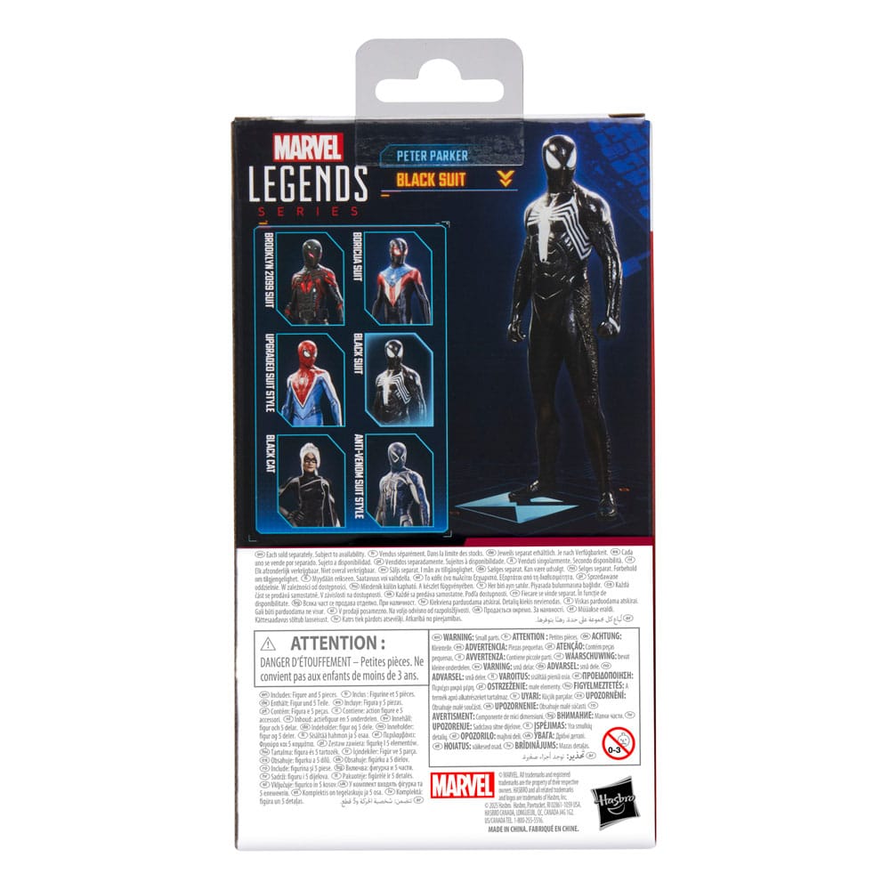 Spider - Man 2 Marvel Legends Gamerverse Action Figure Peter Parker (Black Suit) 15 cm - The Happy Toy Store