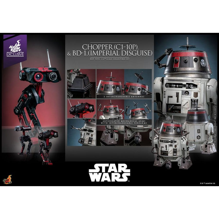 Star Wars Action Figure Set 1/6 Chopper (C1 - 10P™) & BD - 1™ (Imperial Disguise) 18 cm & 8 cm - The Happy Toy Store