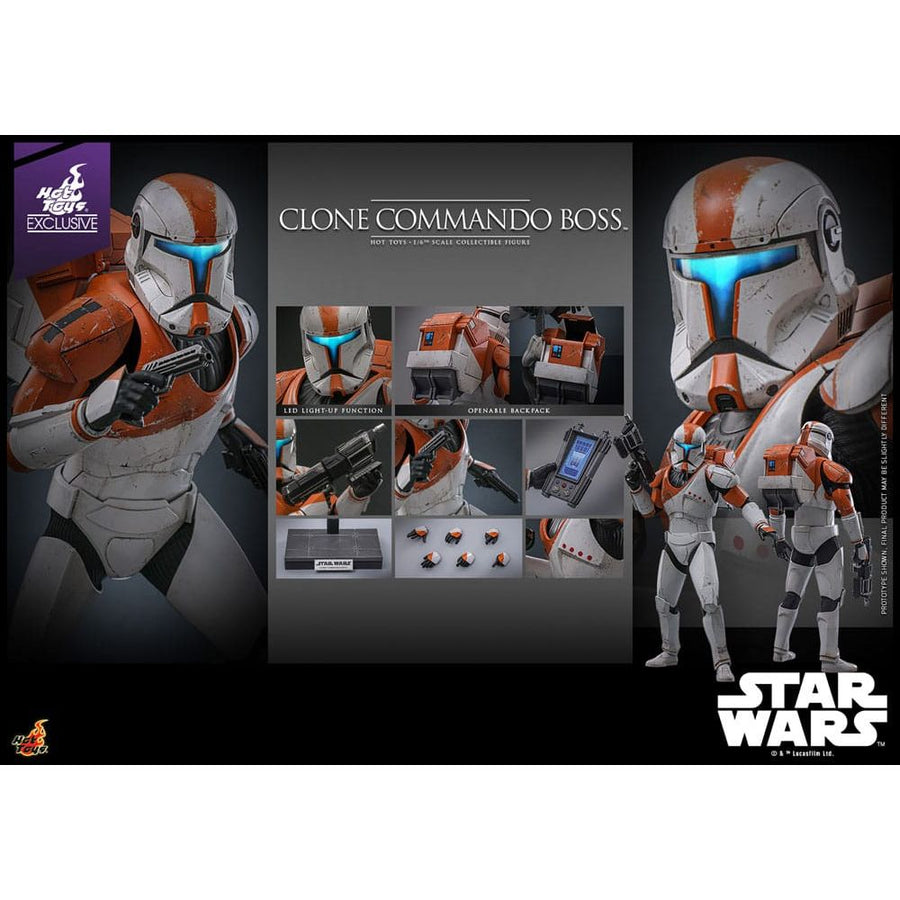 Star Wars: The Clone Wars Action Figure 1/6 Clone Commando Boss Hot Toys Exclusive 30 cm - The Happy Toy Store