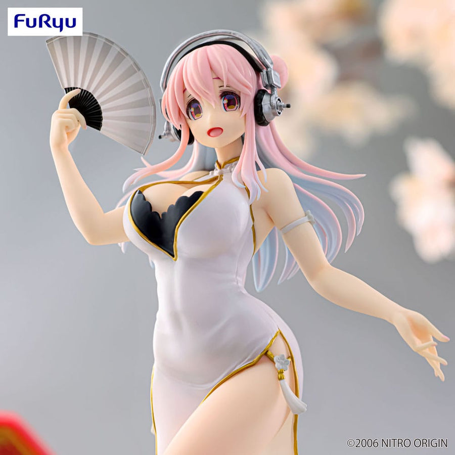Super Sonico Trio - Try - iT PVC Statue White China Dress Ver. 21 cm - The Happy Toy Store