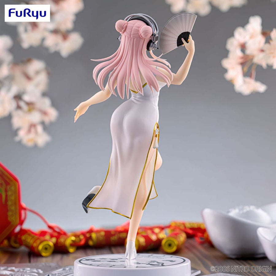 Super Sonico Trio - Try - iT PVC Statue White China Dress Ver. 21 cm - The Happy Toy Store