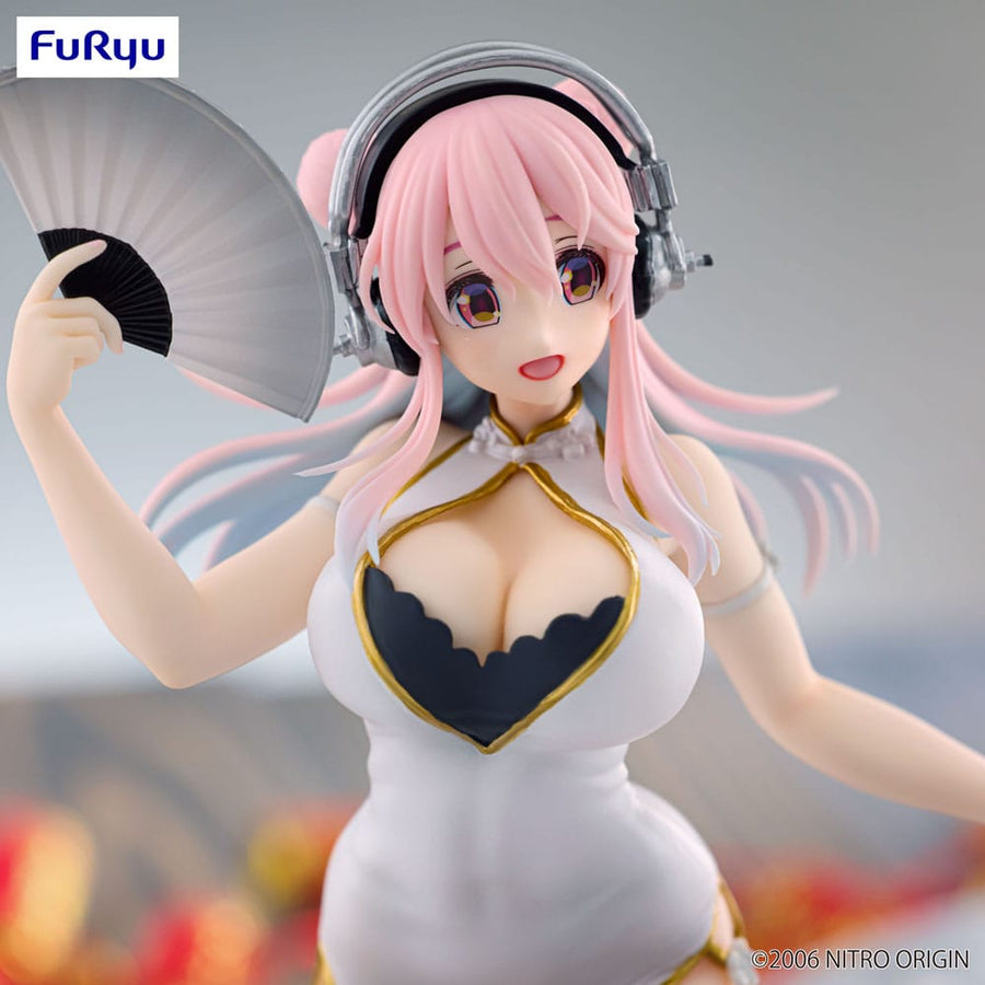 Super Sonico Trio - Try - iT PVC Statue White China Dress Ver. 21 cm - The Happy Toy Store