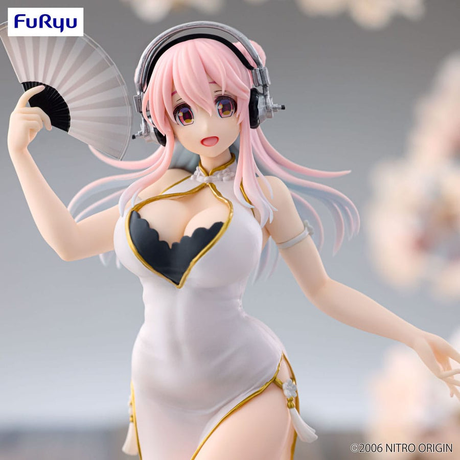Super Sonico Trio - Try - iT PVC Statue White China Dress Ver. 21 cm - The Happy Toy Store