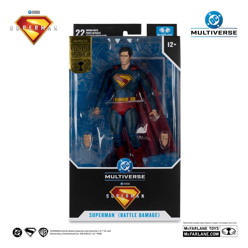 Superman (2025) DC Multiverse Action Figure Superman (Battle Damaged) (Gold Label) 18 cm - The Happy Toy Store