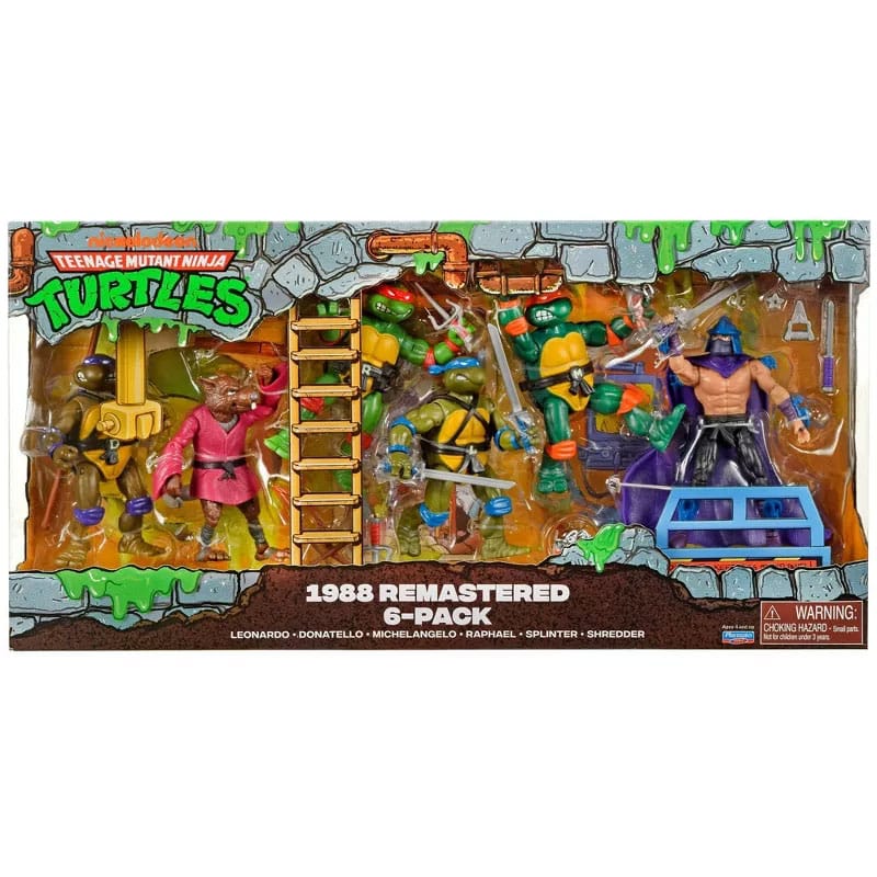 Teenage Mutant Ninja Turtles Action Figures 1988 Remastered 6 Pack - The Happy Toy Store