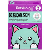 The Creme Shop Be Clear Skin Animated Kitten Face Mask Set of 3 - The Happy Toy Store