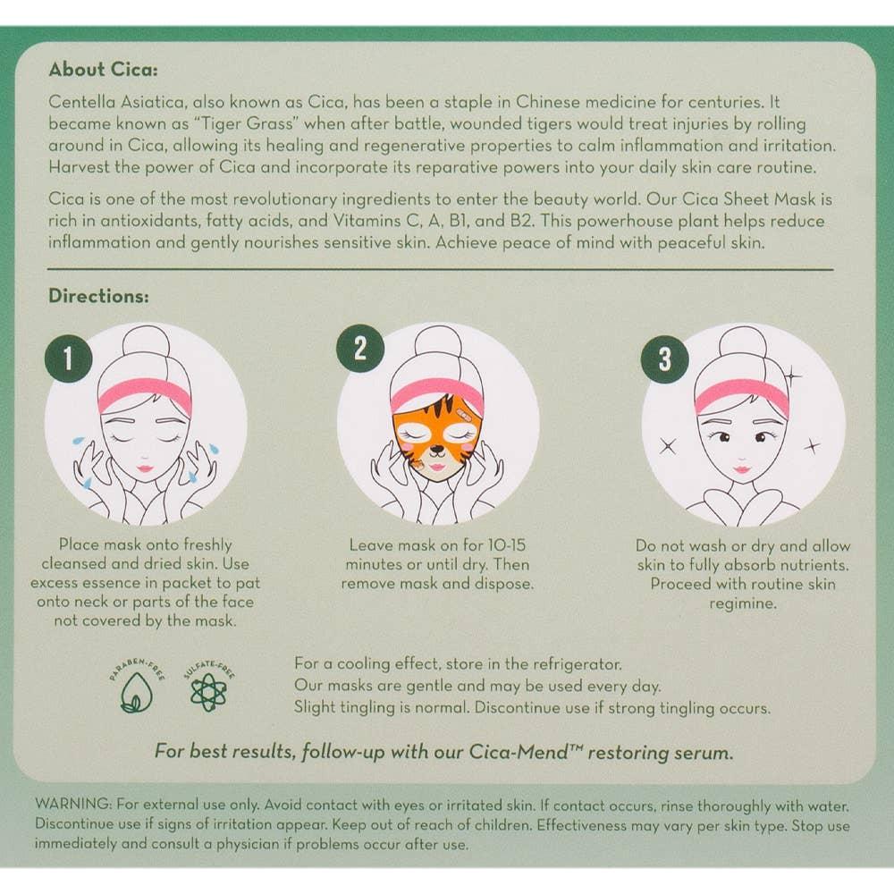 The Creme Shop Cica Mend Animal Face Mask Set of 3 - Tiger - The Happy Toy Store